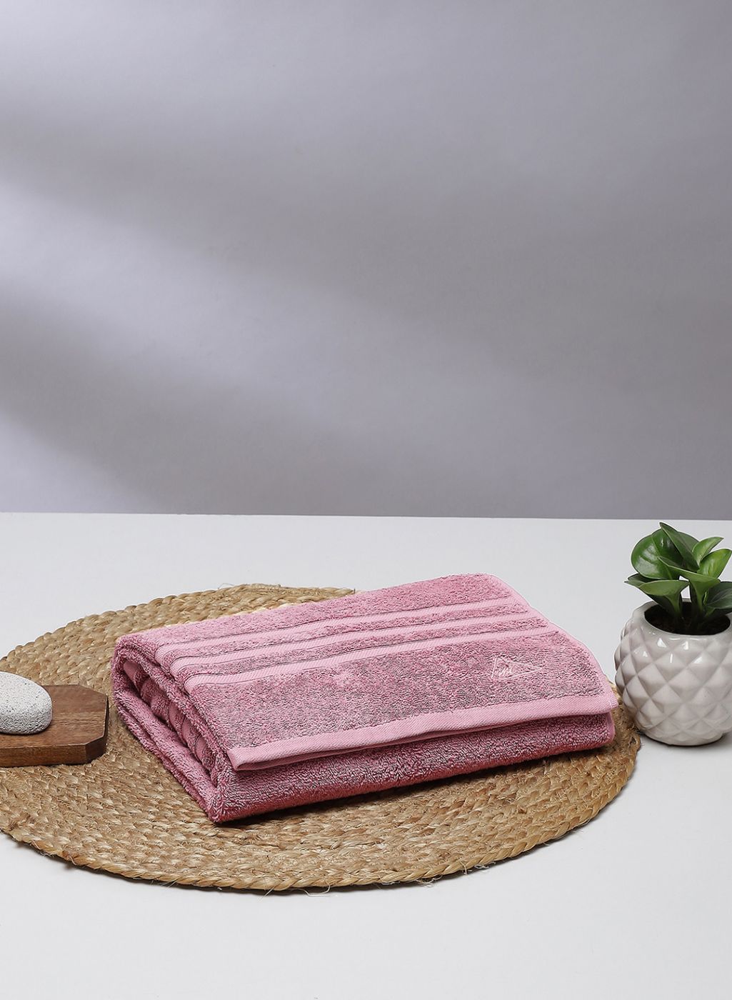 Pink Cotton 525 GSM Bath Towel