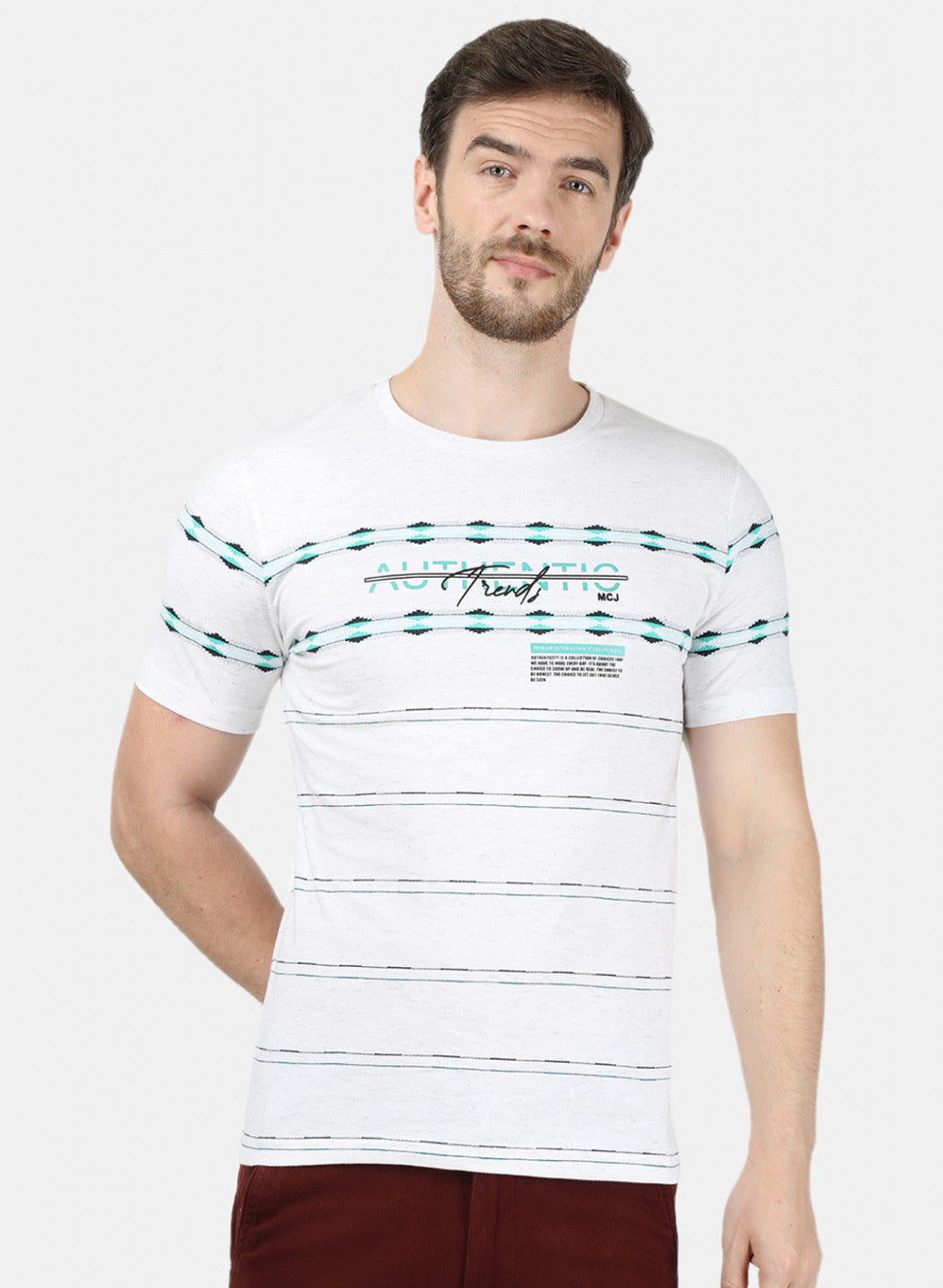 Mens Grey Jaquard T-Shirt