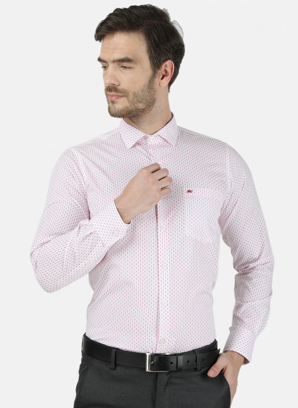 Mens Pink Printed Shirt