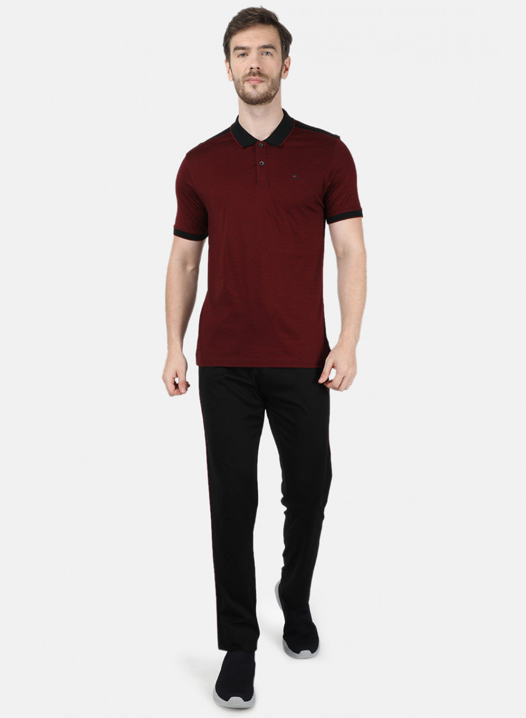 Mens Maroon Stripe Lower Set