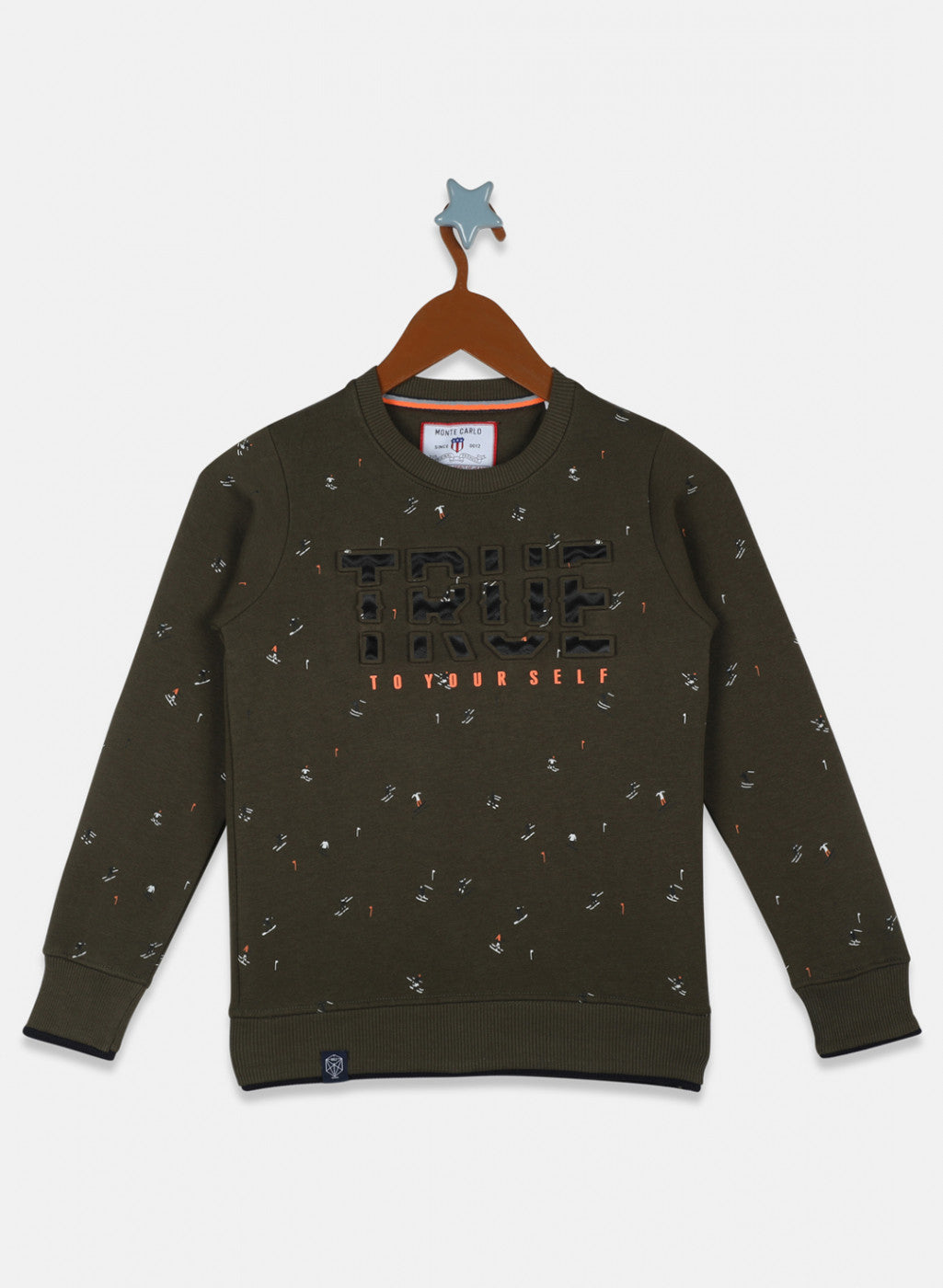 Boys Green Printed Sweatshirt
