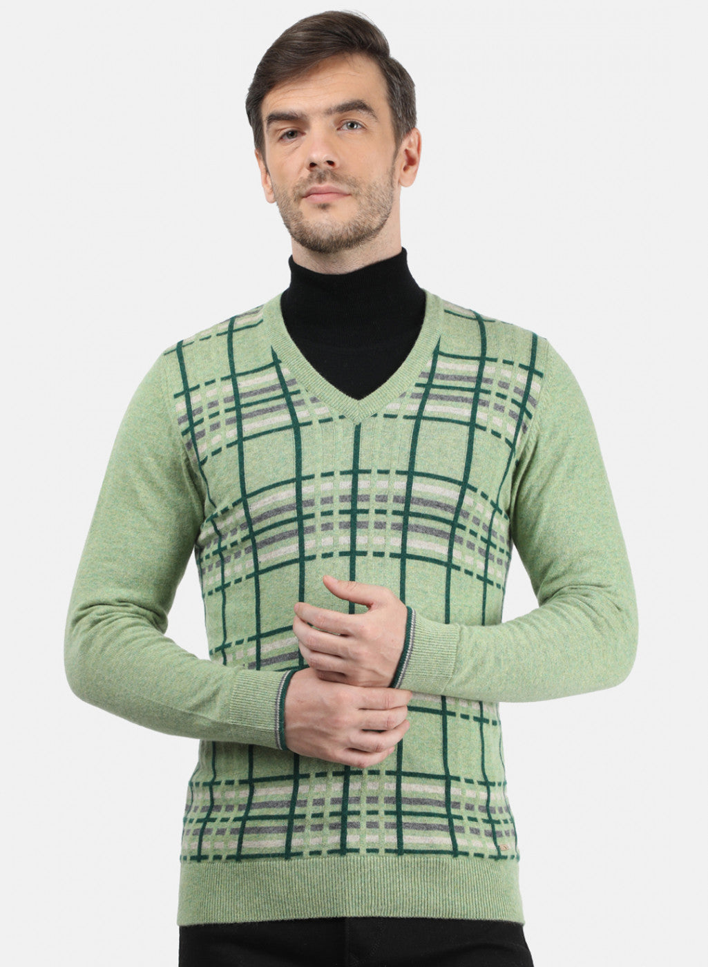 Men Green Solid Pullover