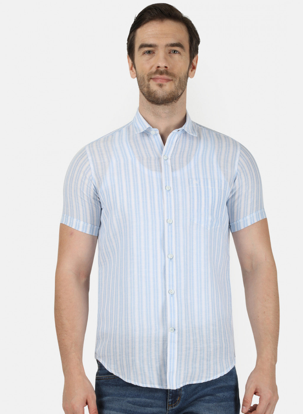 Mens Sky Blue Stripe Shirt