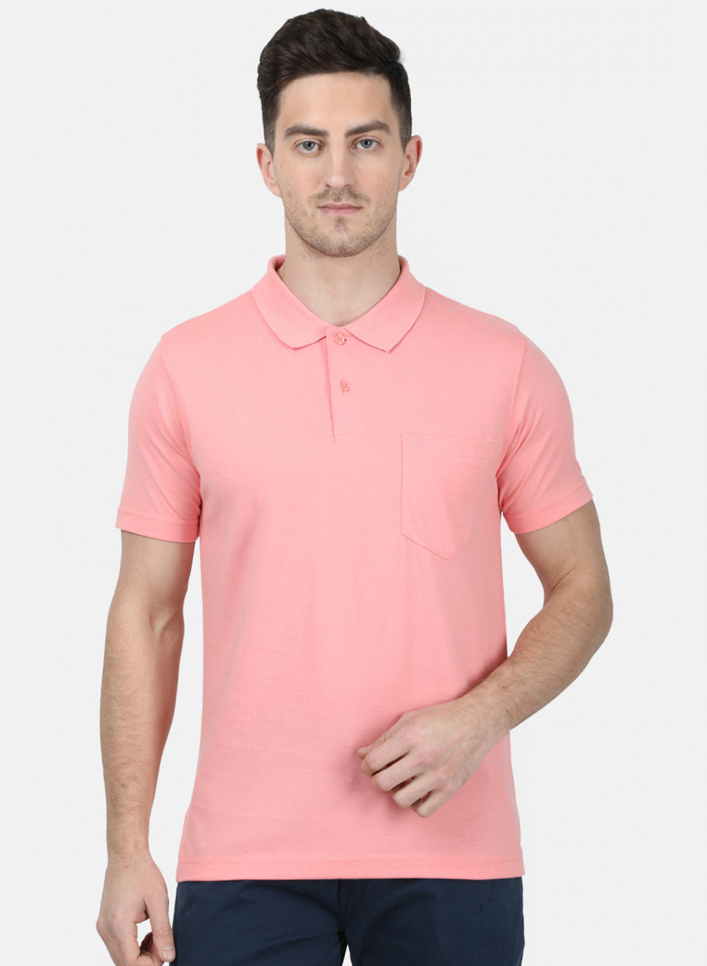 Mens Pink Plain T-Shirt