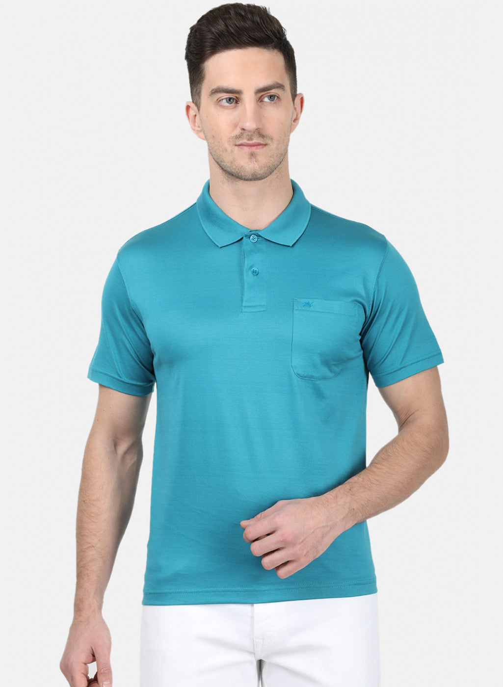 Mens Blue Plain T-Shirt