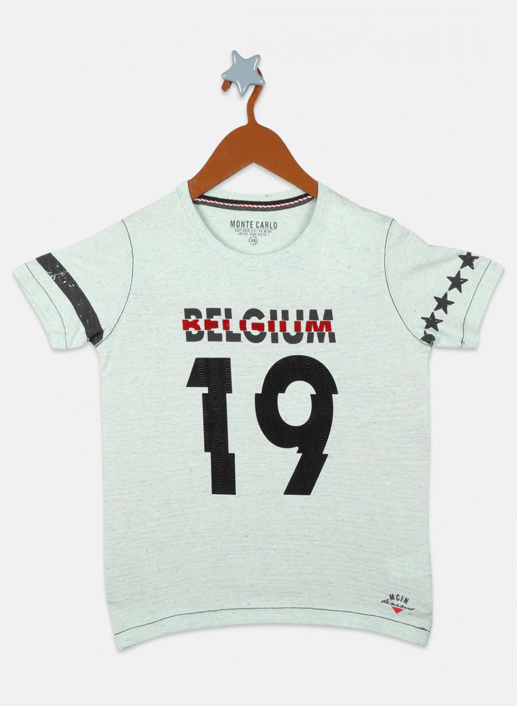 Boys Light Green Printed T-Shirts