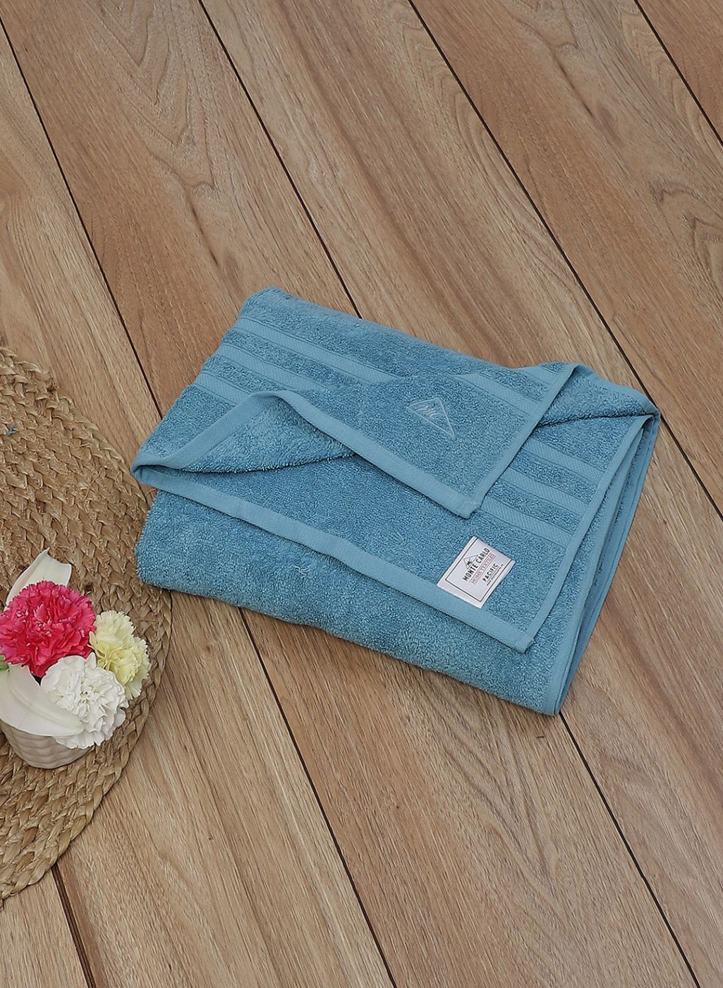 Blue Cotton 525 GSM Bath Towel