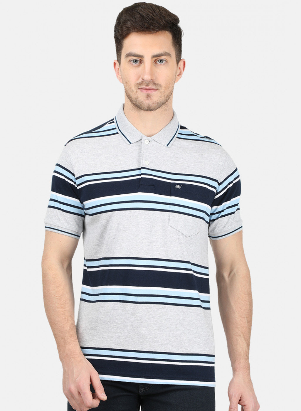 Mens Grey Stripe T-Shirt