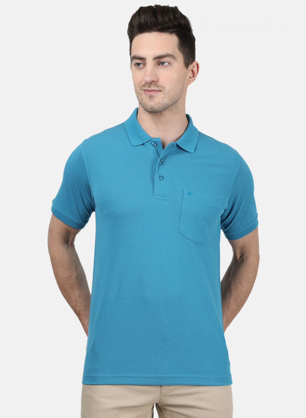 Mens Blue Plain T-Shirt