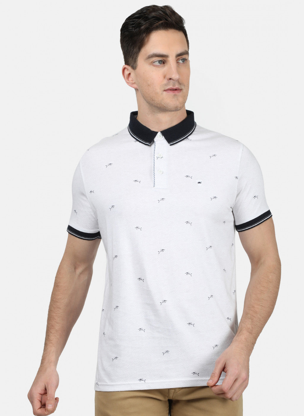 Mens White Printed T-Shirt