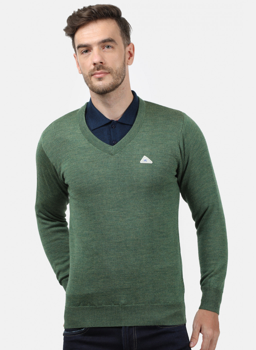 Men Green Solid Pullover