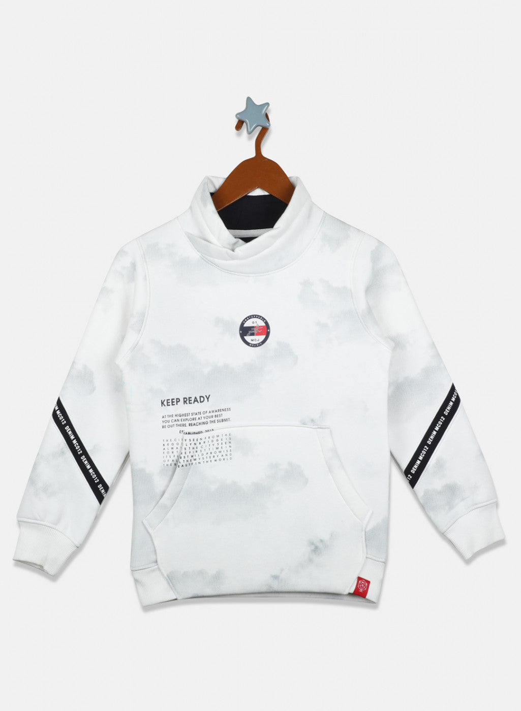 Boys White Printed Sweatshirt