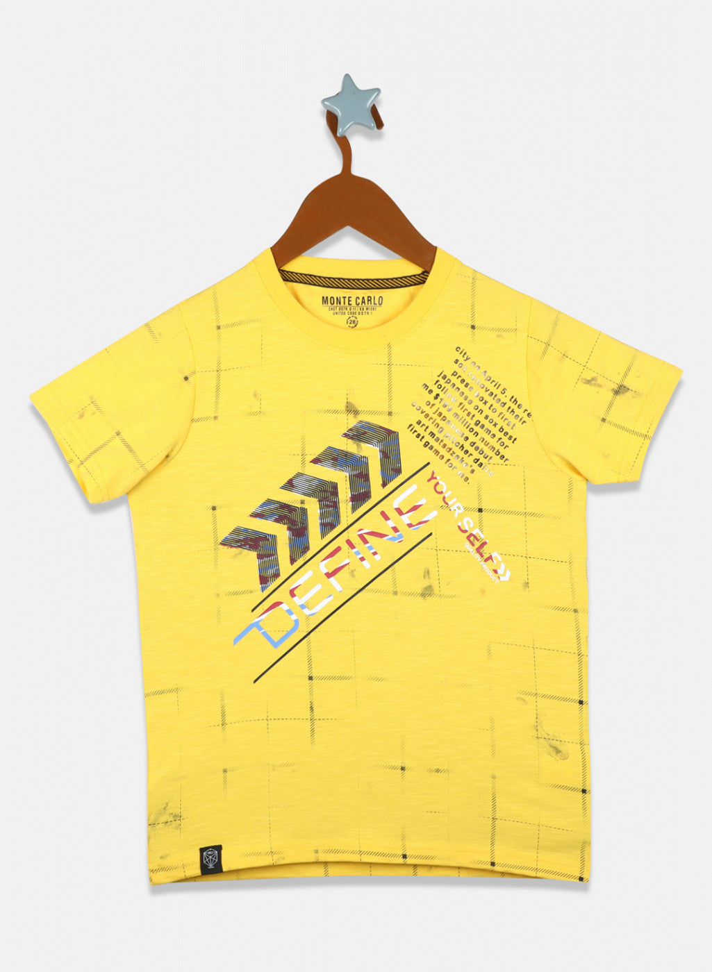 Boys Yellow Printed T-Shirt