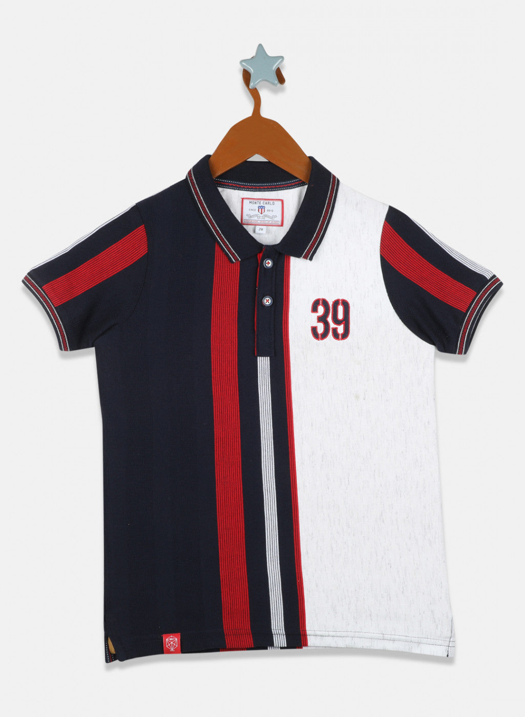 Boys Navy Blue Stripe T-Shirt