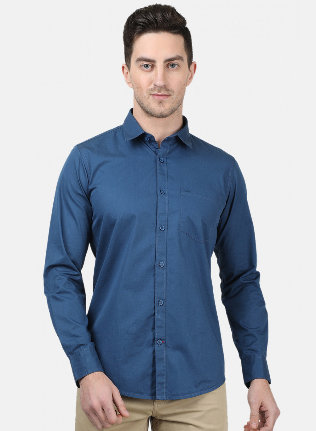 Mens NAvy Blue Solid Shirts