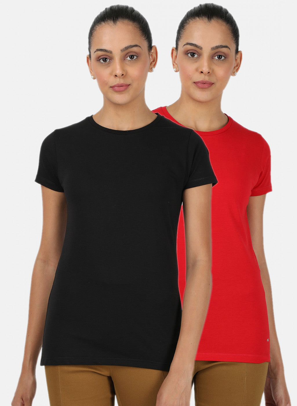 Womens Black & Red Plain Top 2Pc Set