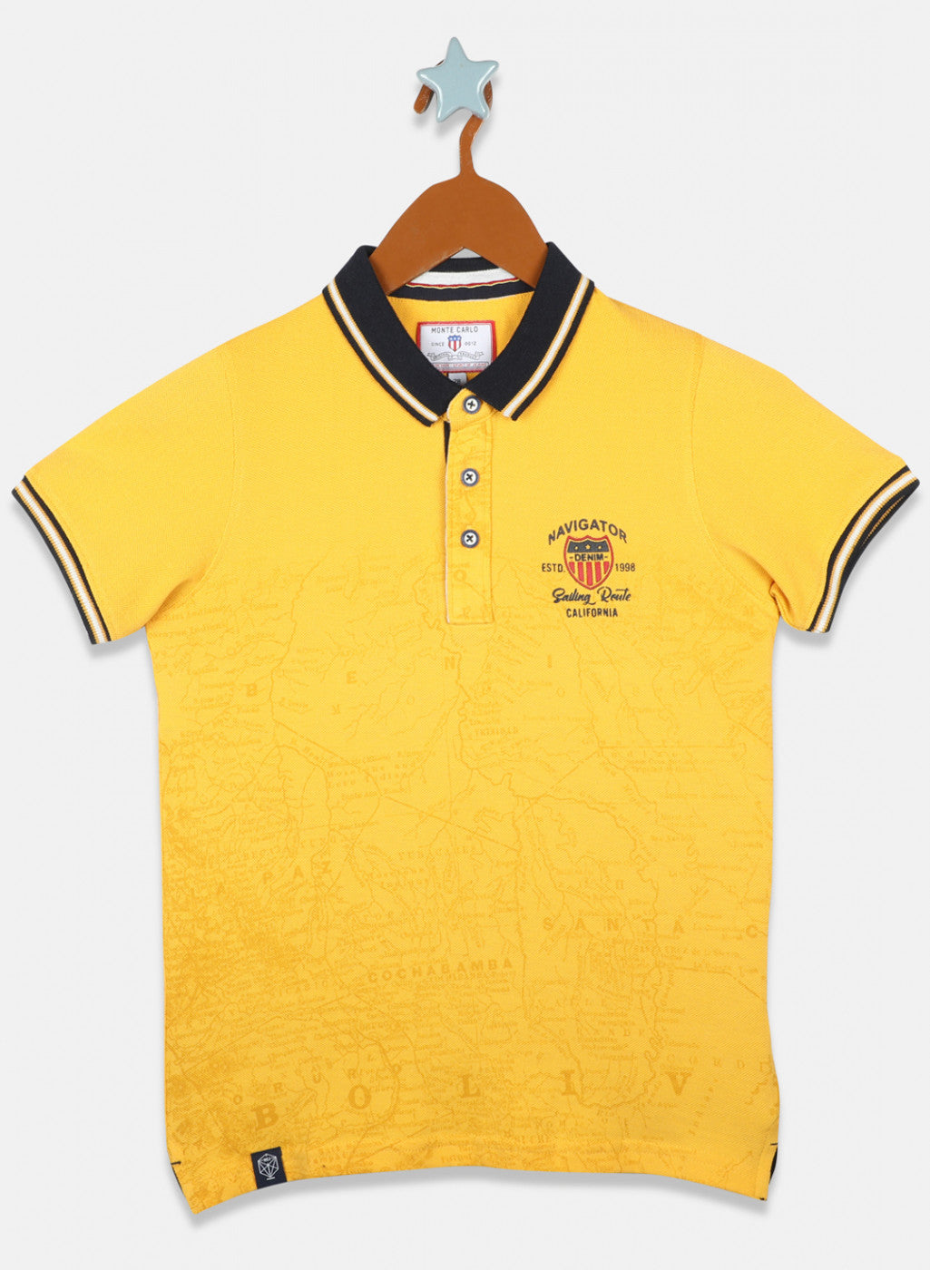 Boys Mustard Printed T-Shirts