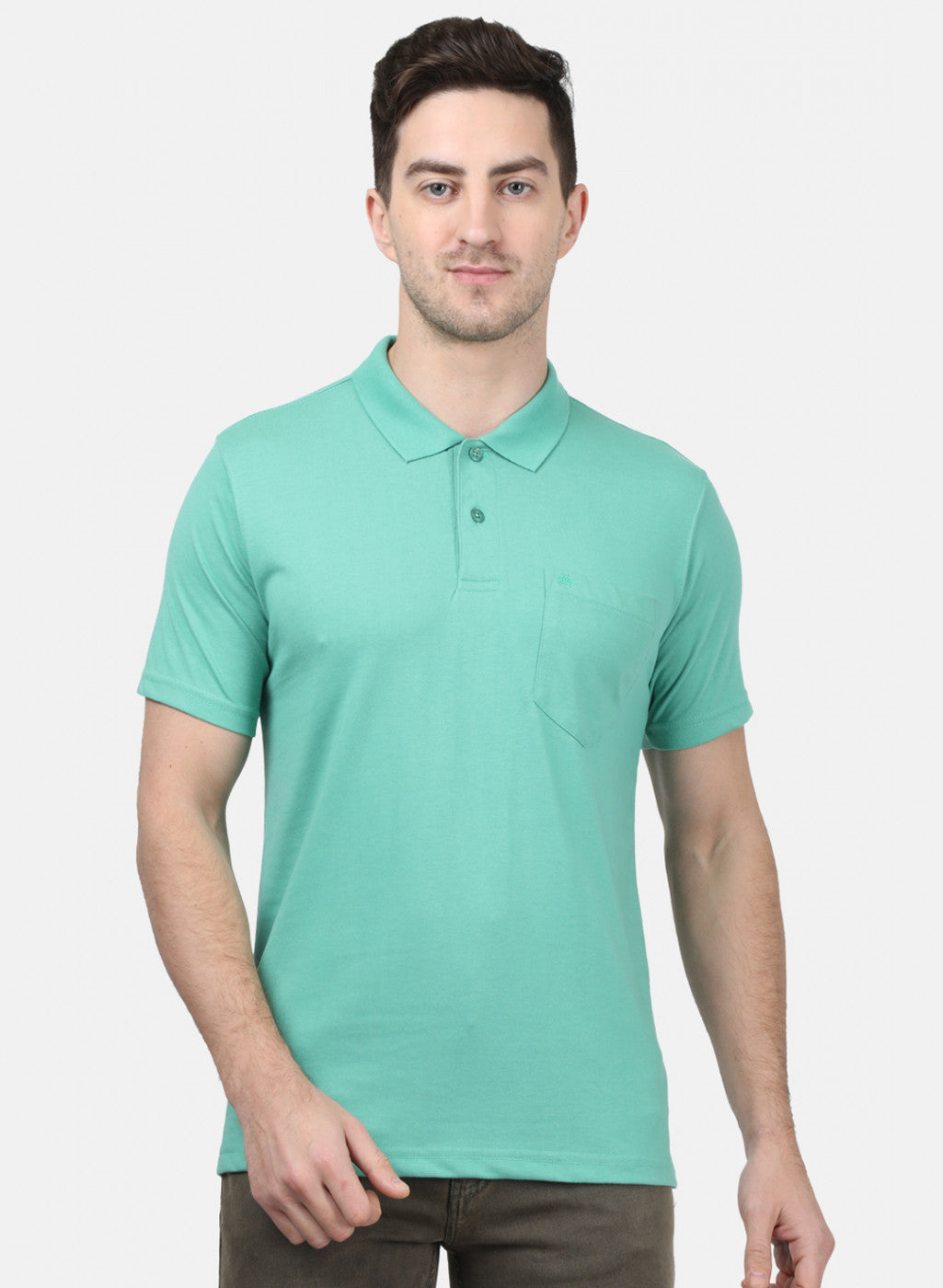 Mens Sea Green Plain T-Shirts