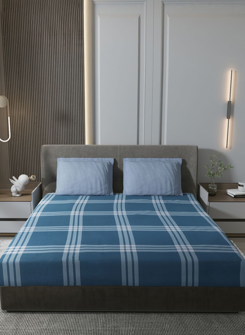 200TC Pure Cotton Queen Bedsheet with 2 Pillow Covers