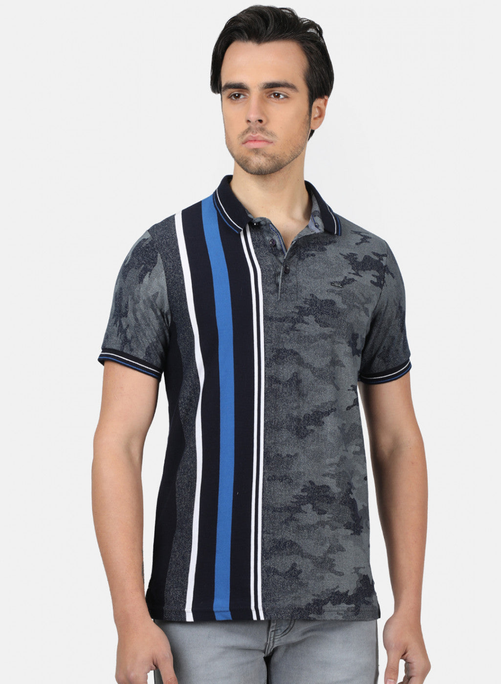 Men NAvy Blue Printed T-Shirts
