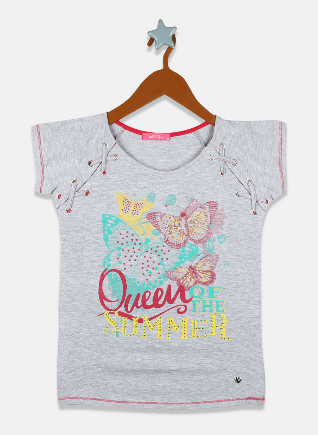 Girls Grey Printed Top