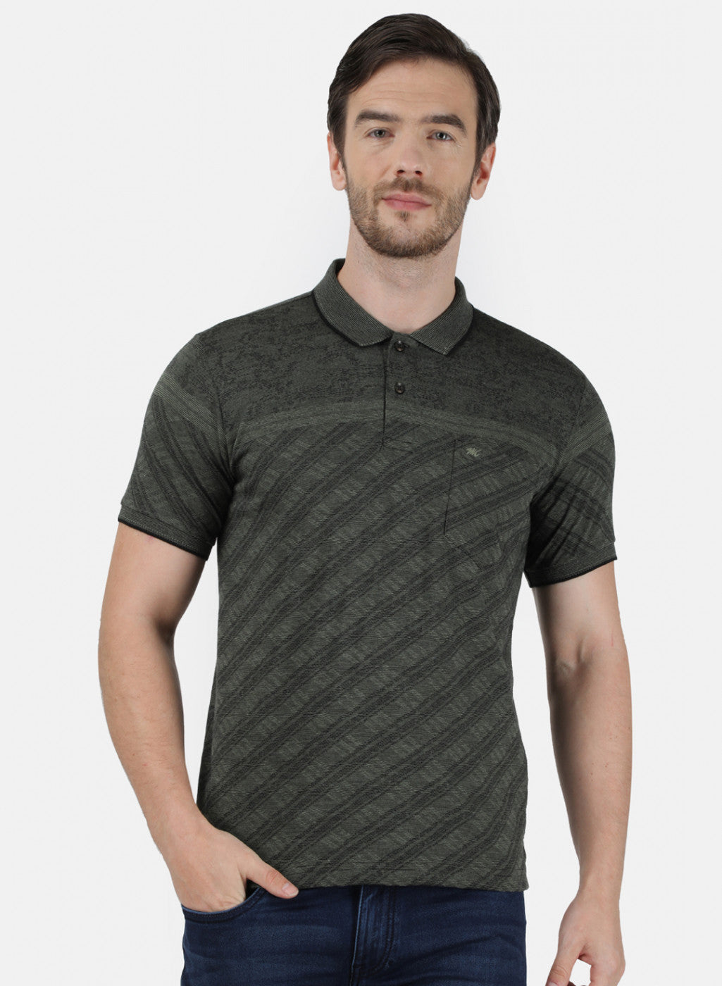 Mens Olive Stripe T-Shirt