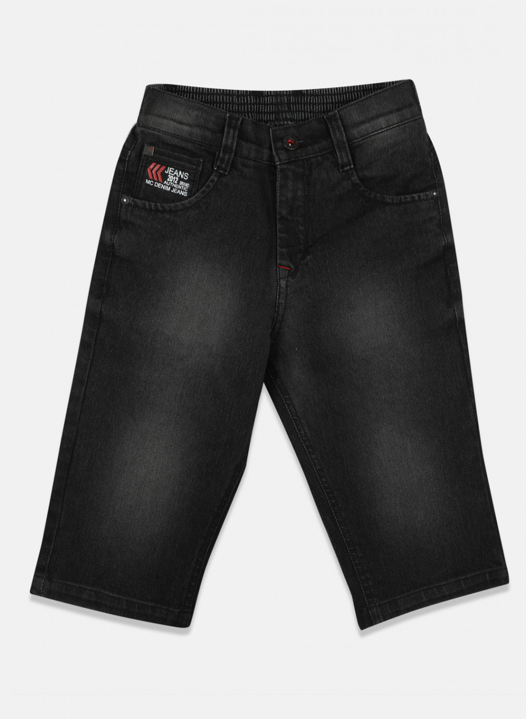 Boys Black Normal Wash Capri