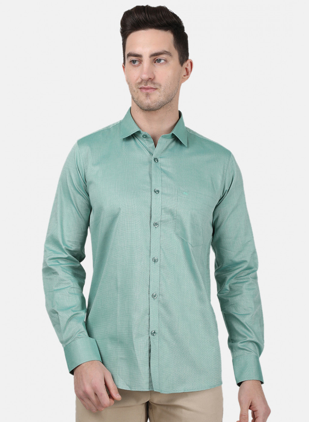 Mens Green Printed Shirt