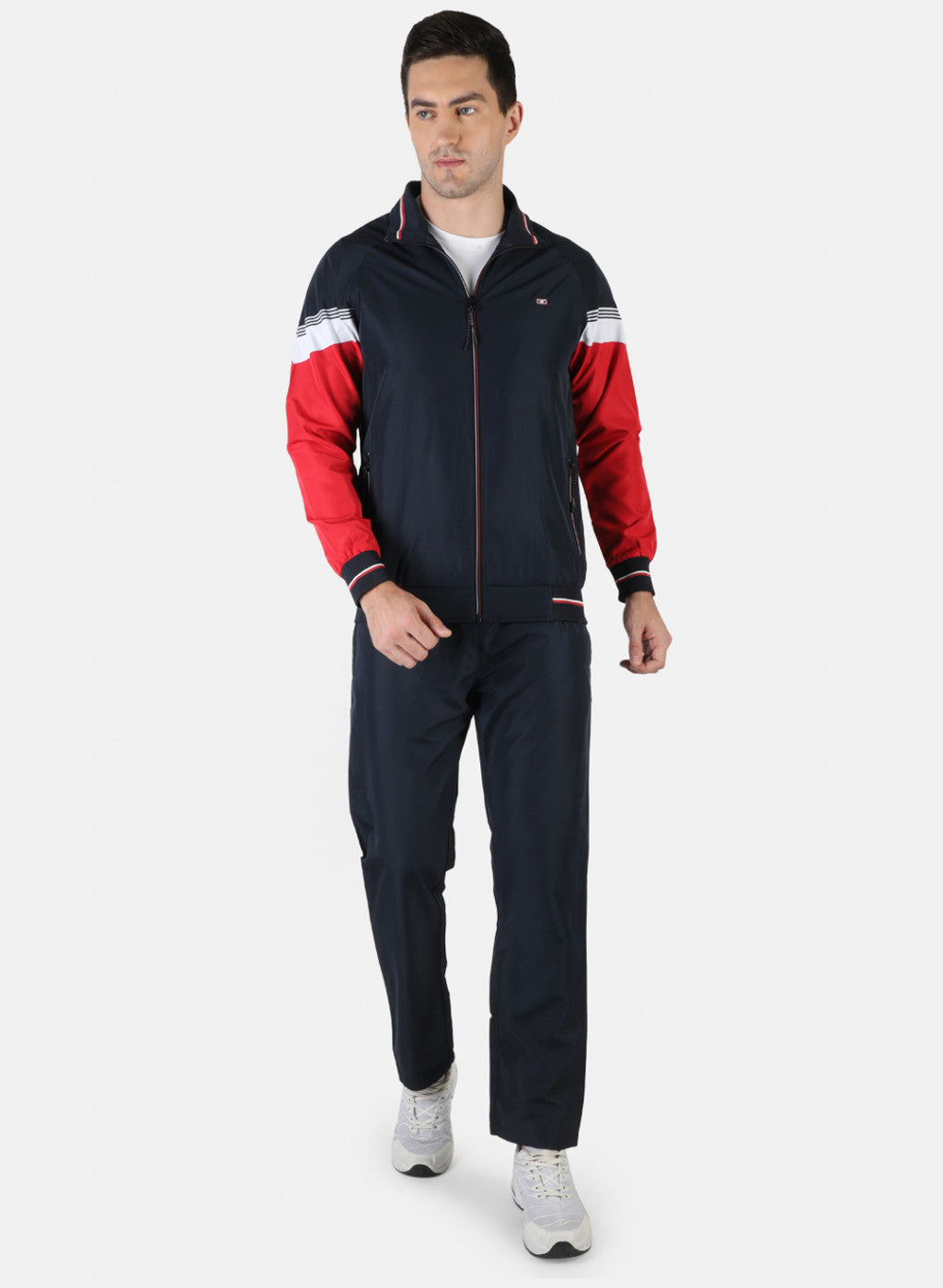 Men NAvy Blue Plain Tracksuit