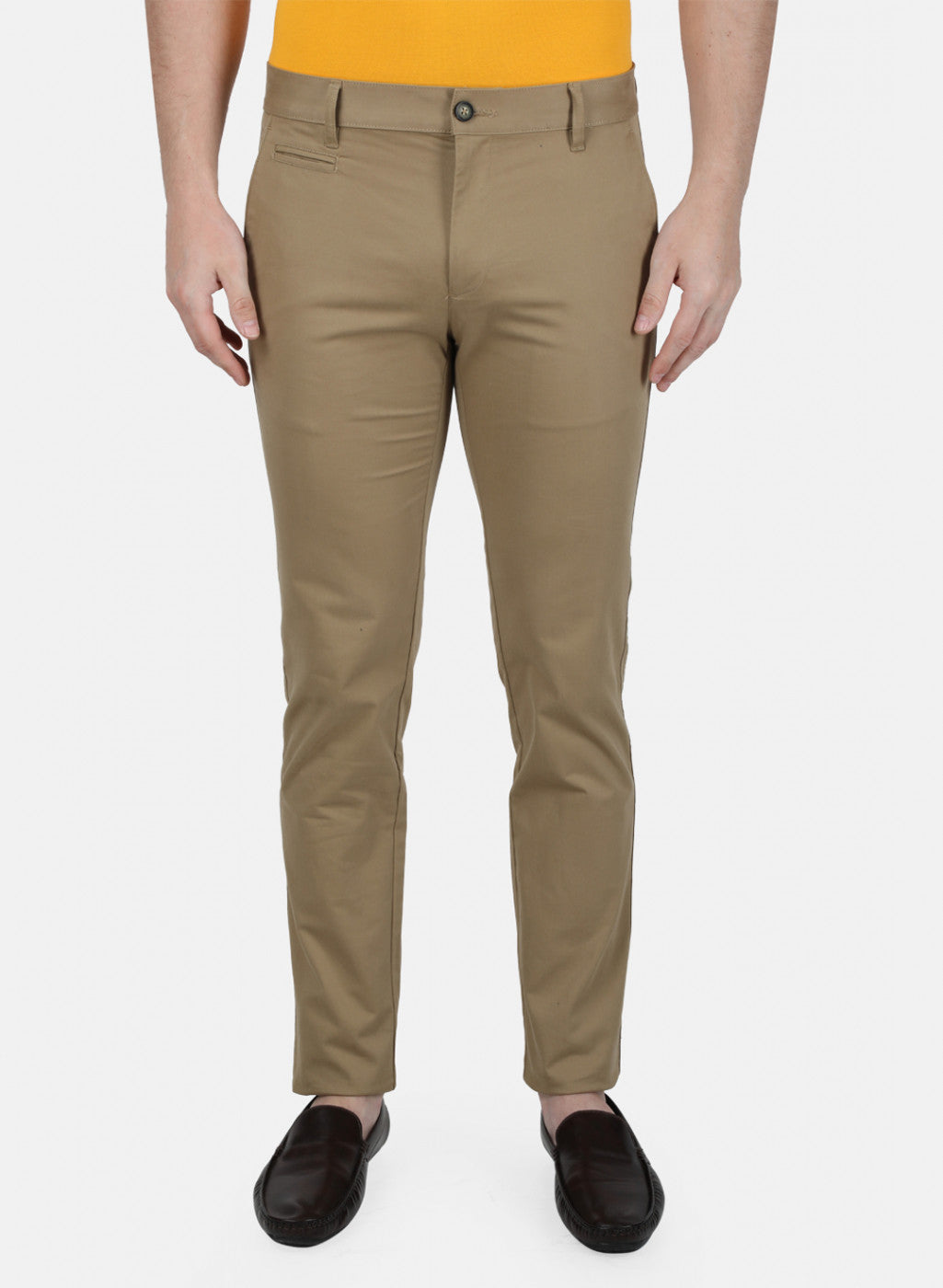 Mens Khaki Slim Trouser