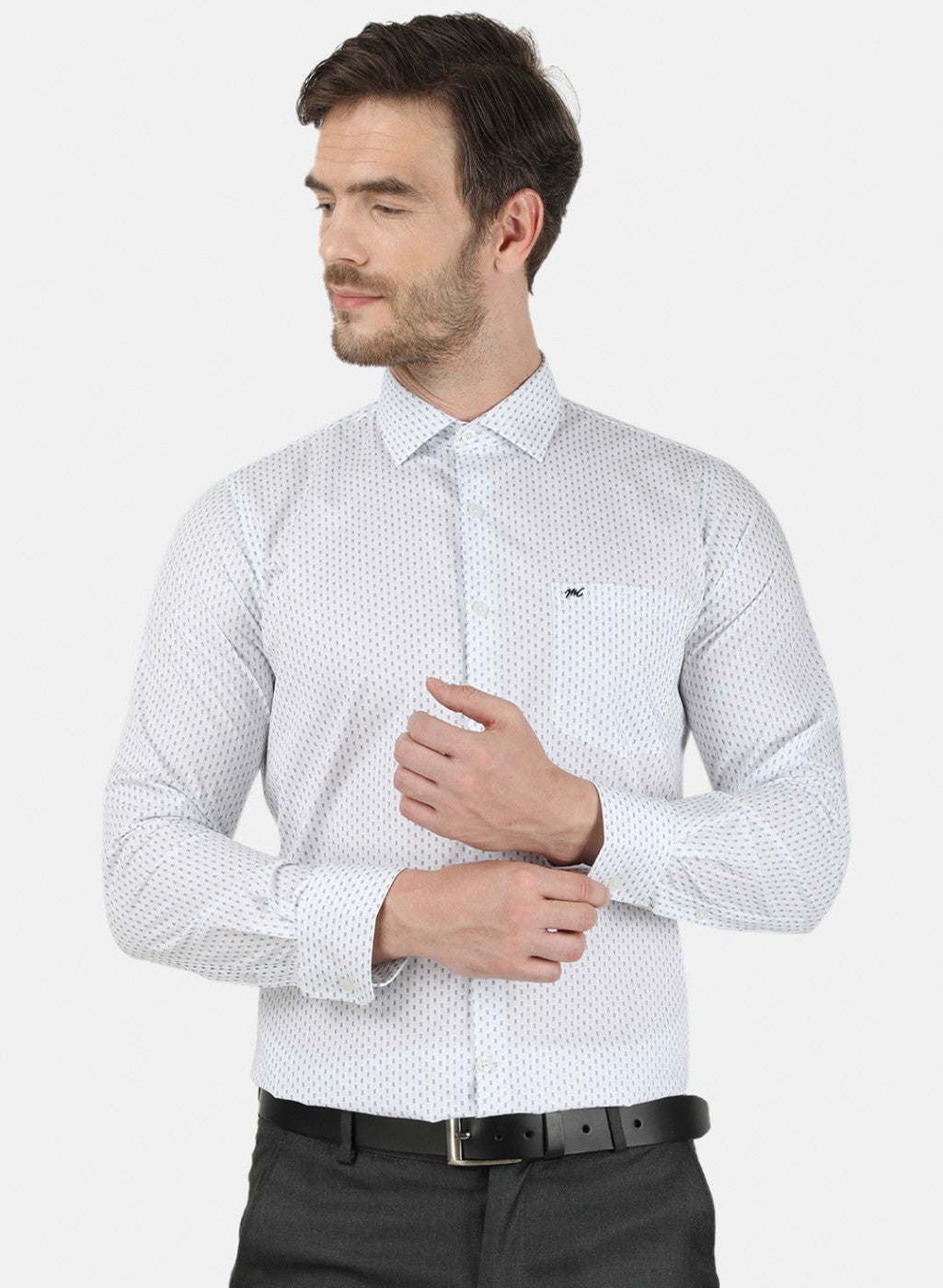 Mens Blue Printed Shirt