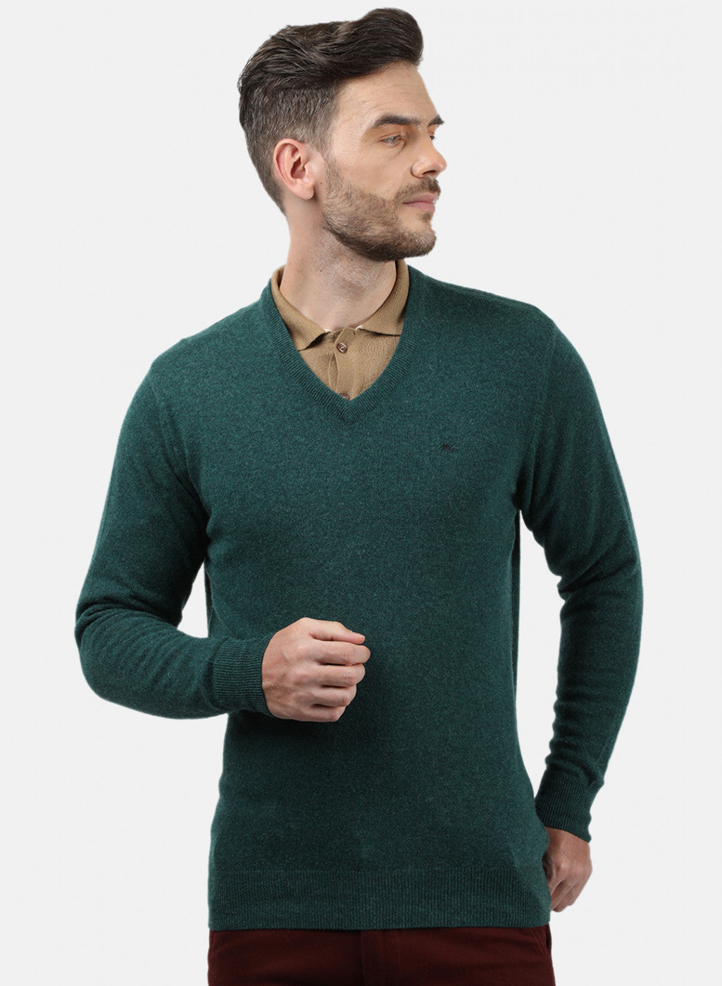 Men Green Solid Pullover