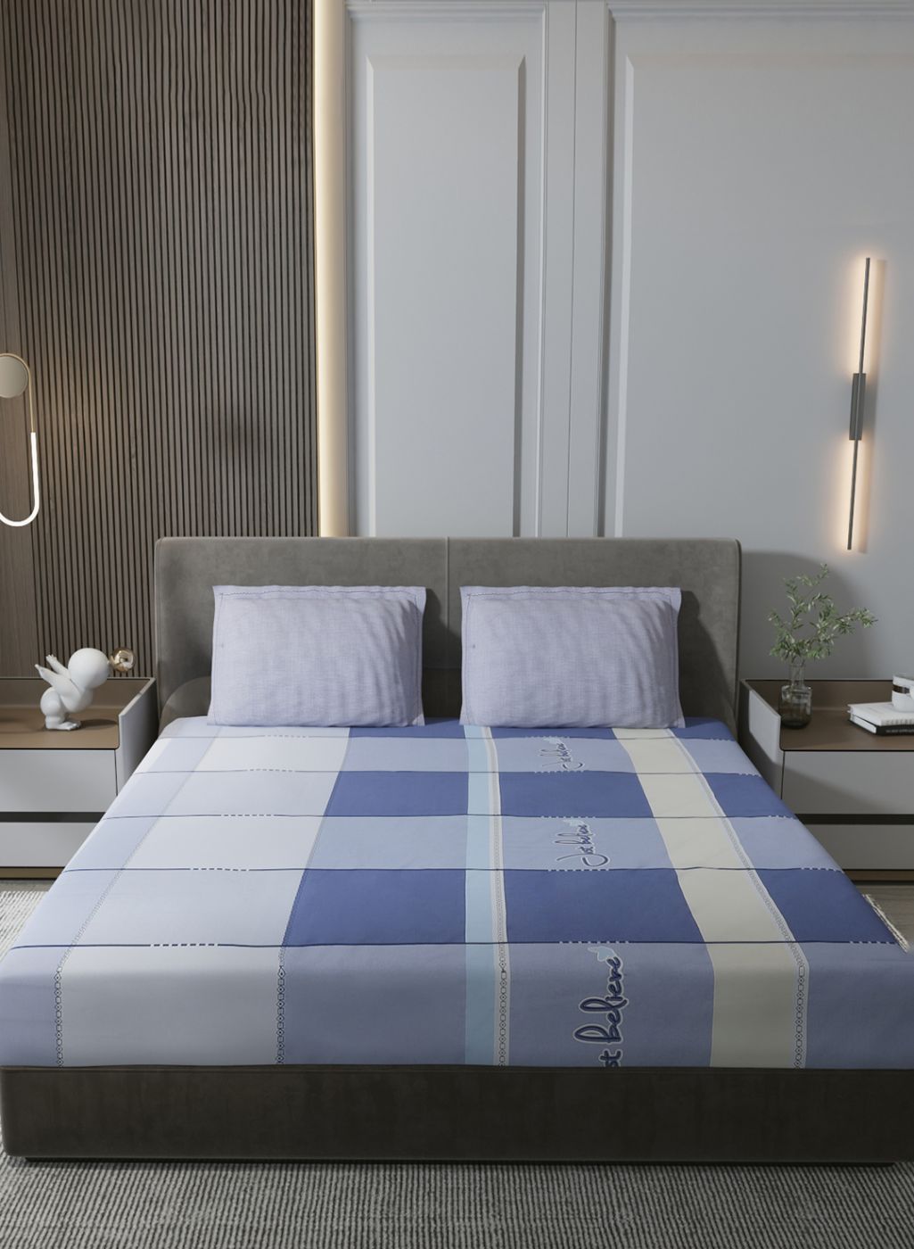 200TC Pure Cotton Queen Bedsheet with 2 Pillow Covers