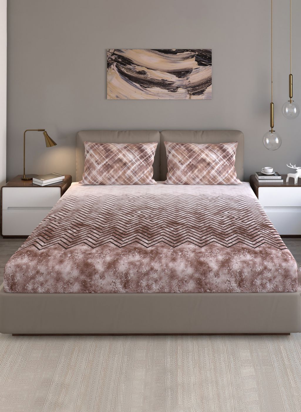 140TC Pure Cotton King Bedsheet with 2 Pillow Covers