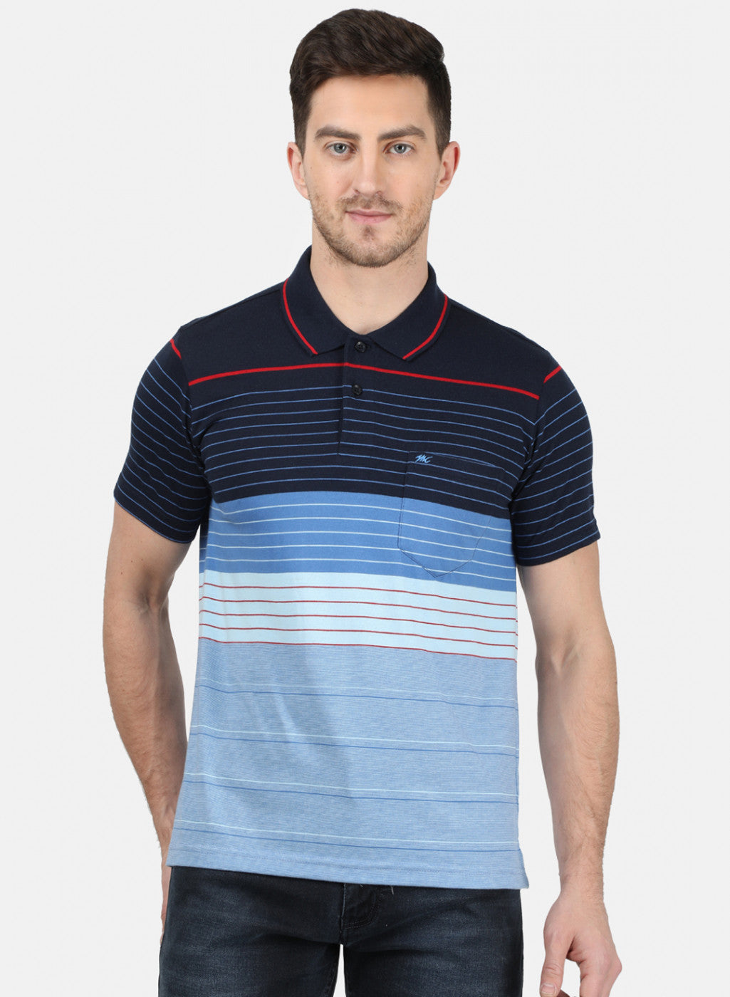 Mens Sky Blue Stripe T-Shirt