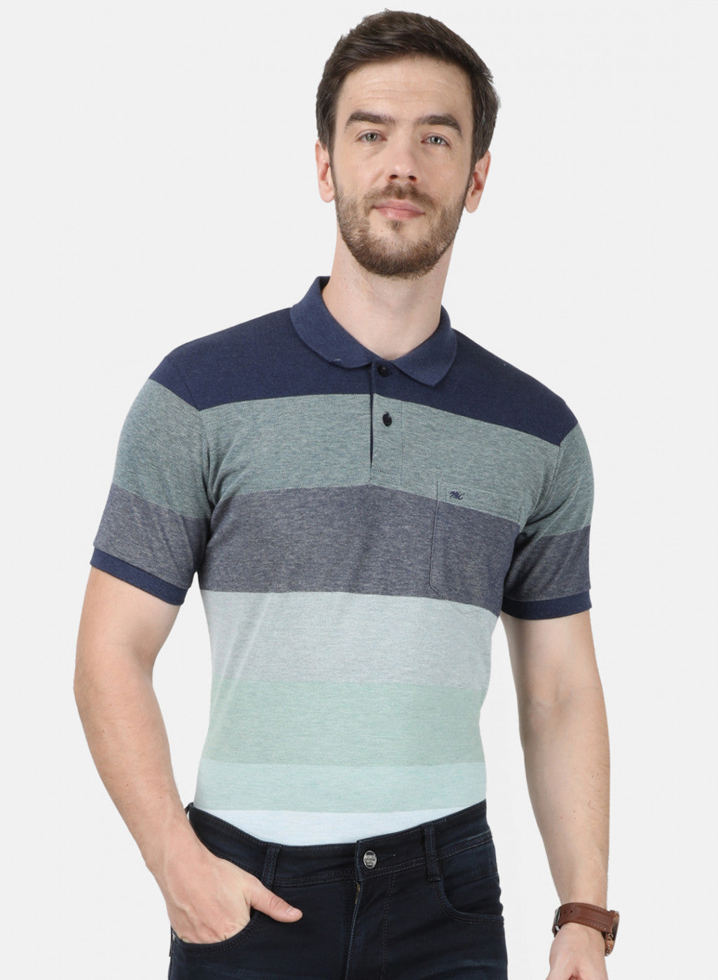Mens Green Stripe T-Shirt