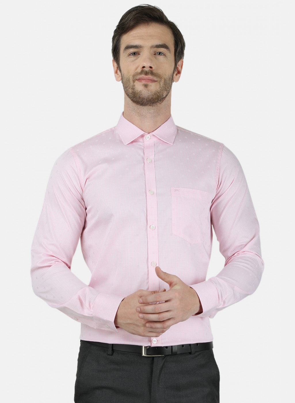 Mens Pink Check Shirt