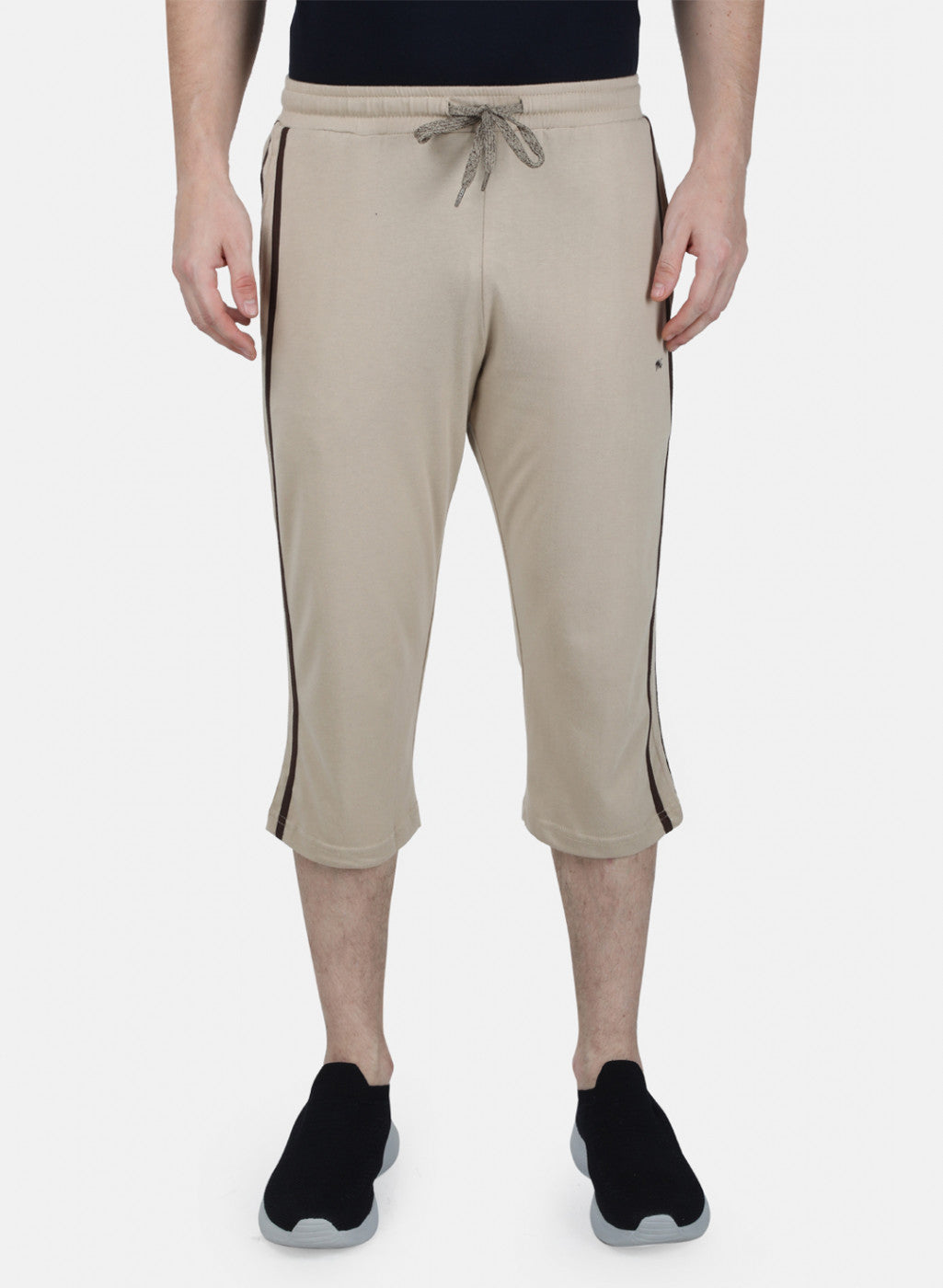 Mens Light Brown Plain Capri