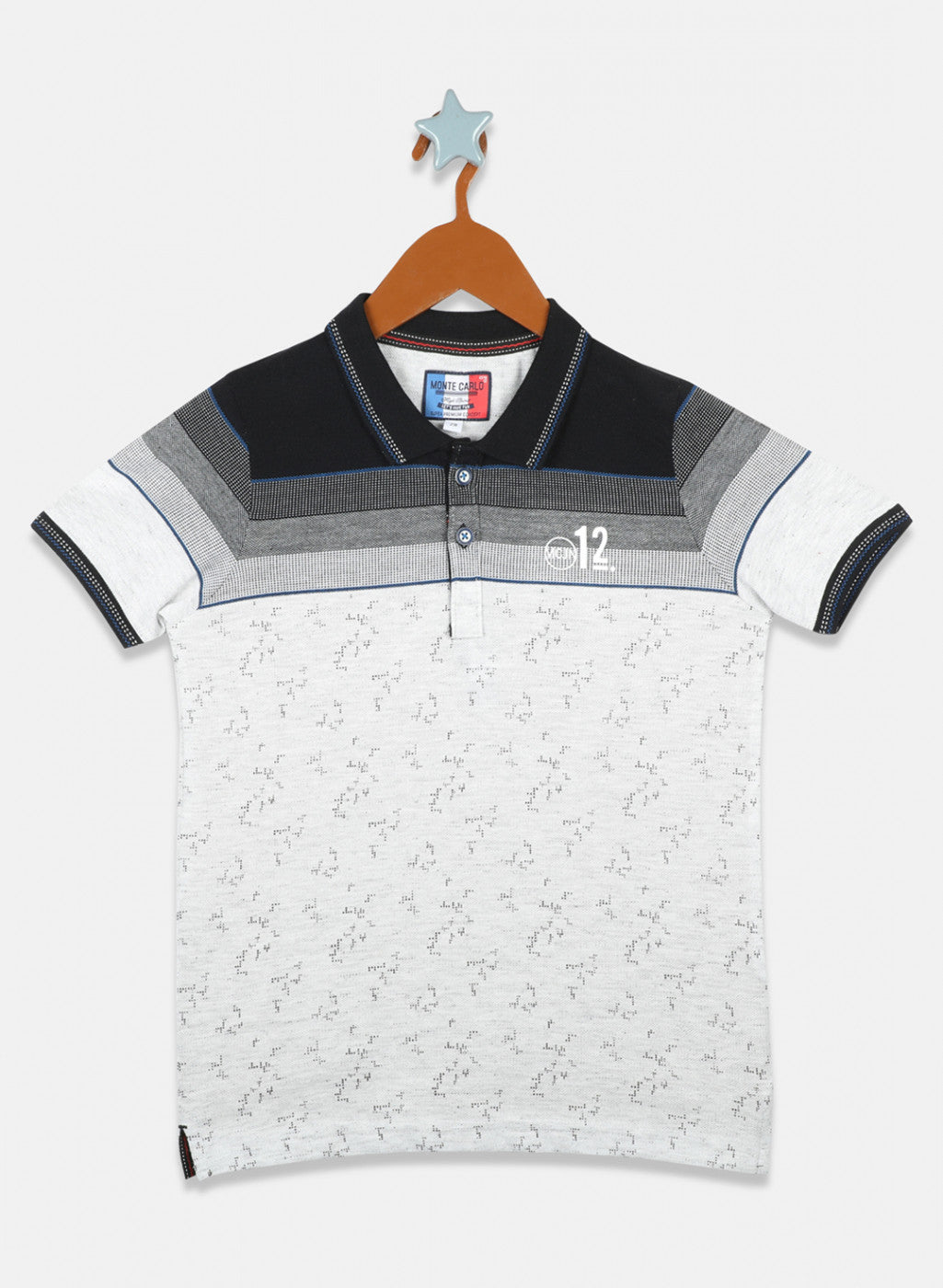 Boys Black & Grey Stripe T-Shirts
