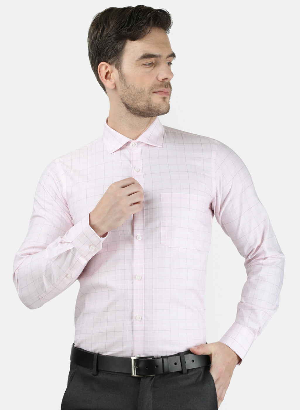 Mens Pink Check Shirt
