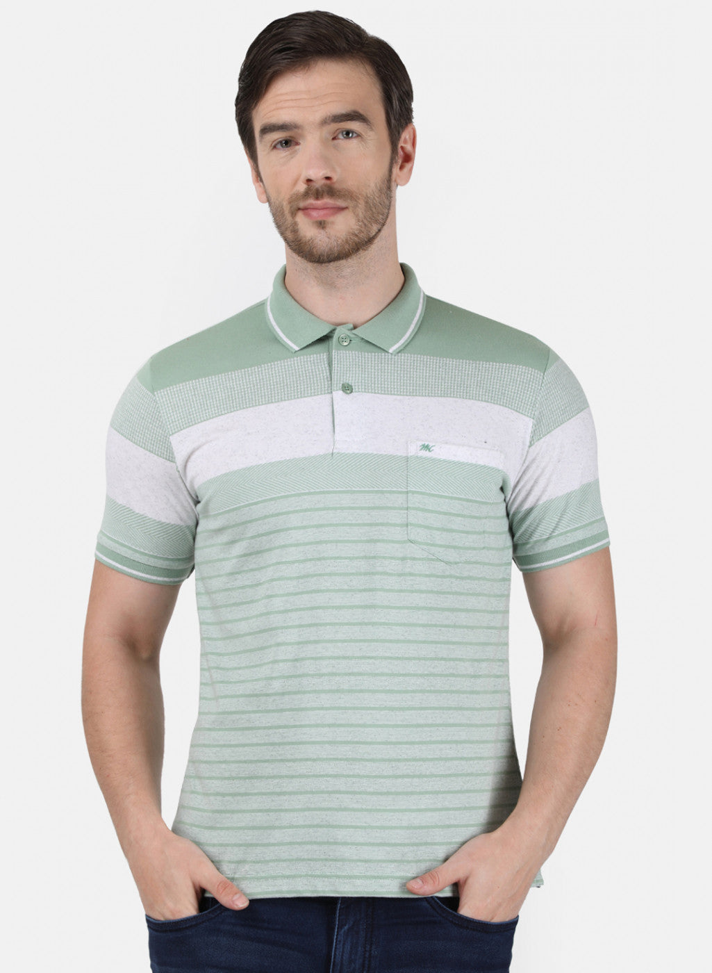 Mens Green Stripe T-Shirt