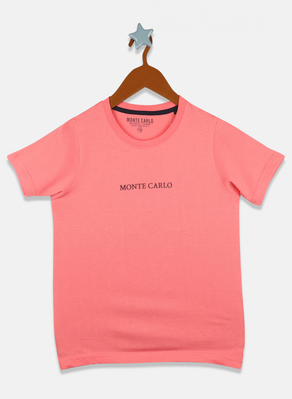 Boys Pink Plain T-Shirt