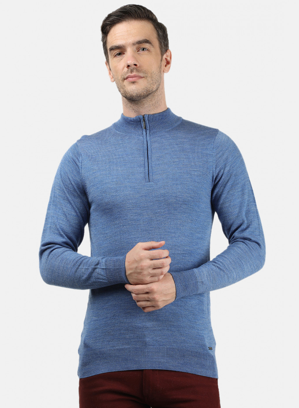 Men Blue Solid Pullover