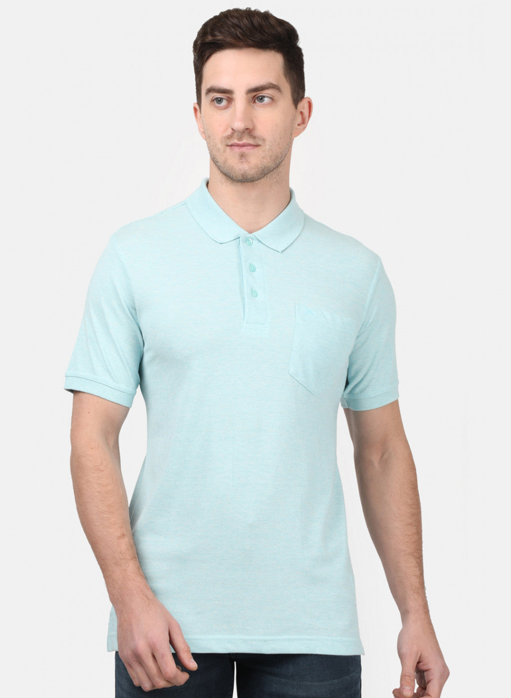 Mens Sky Blue Plain T-Shirts