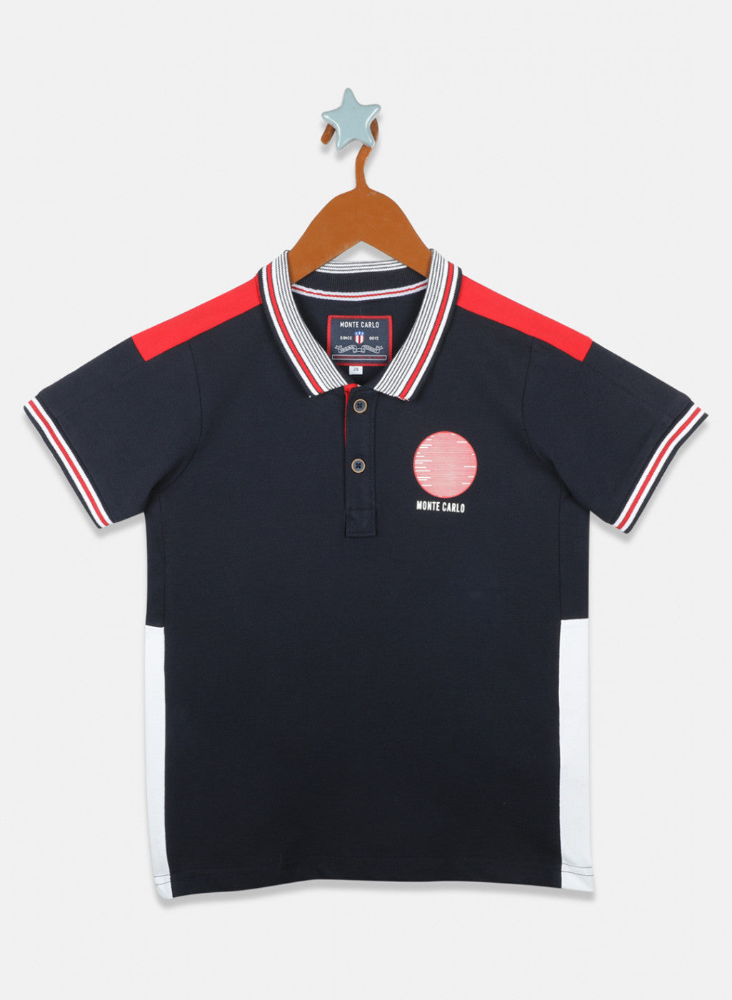 Boys Navy Blue Printed T-Shirts