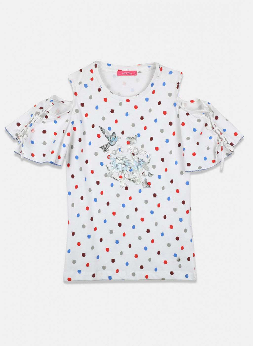 Girls White Printed Top