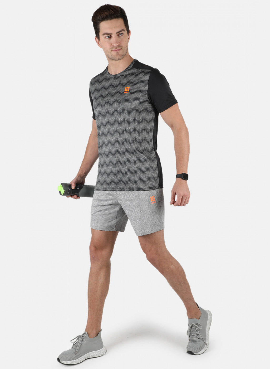 Rock.it Men Black Self Design Round Neck T-Shirt