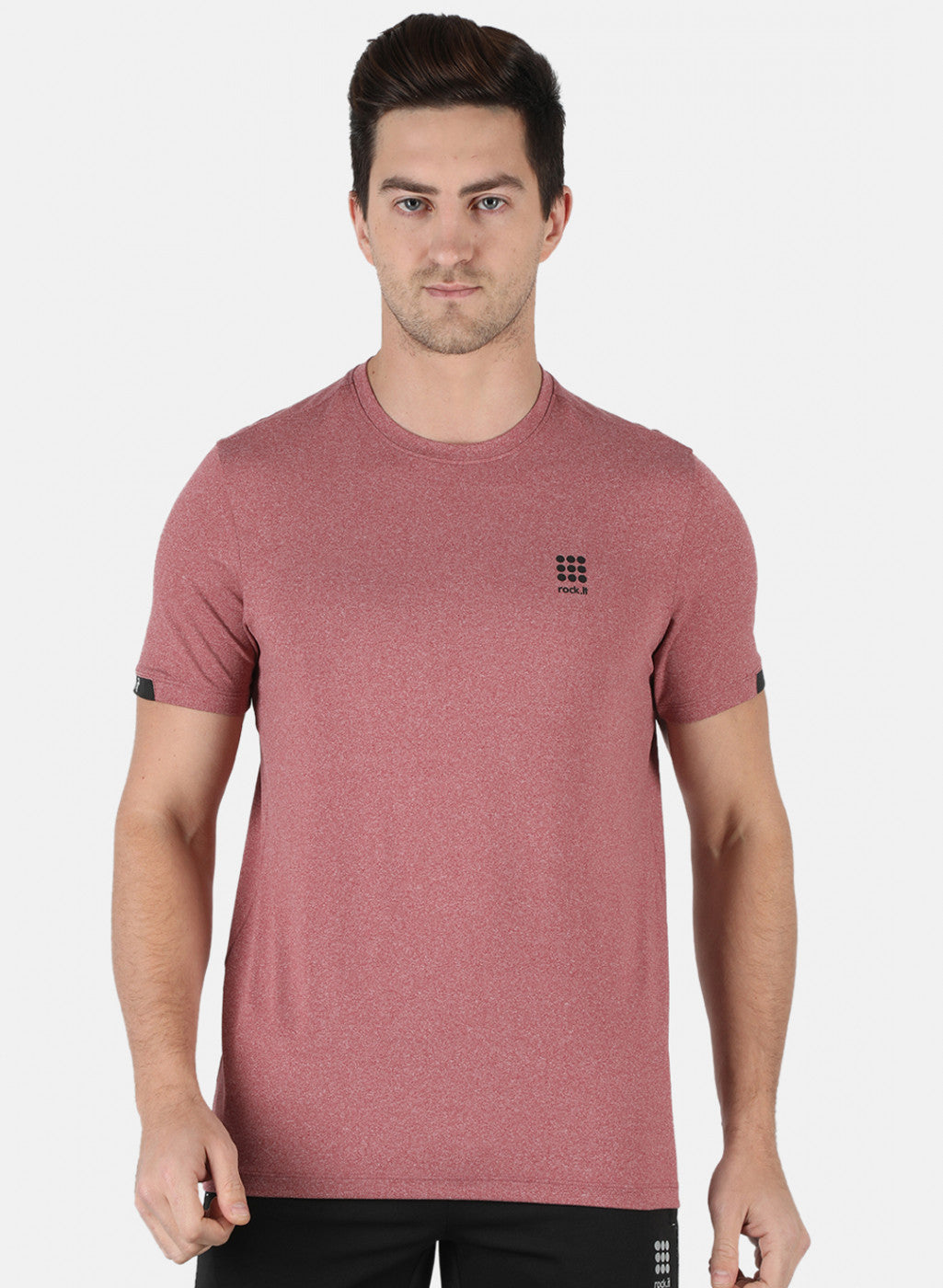 Rock.it Men Red Self Design Round Neck T-Shirt