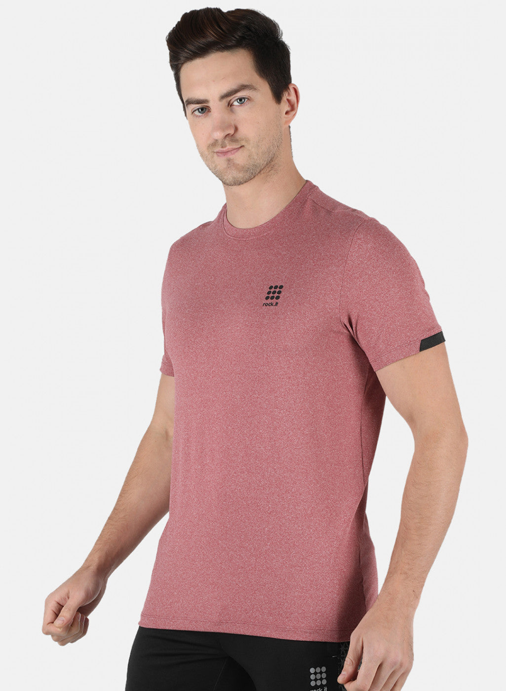 Rock.it Men Red Self Design Round Neck T-Shirt