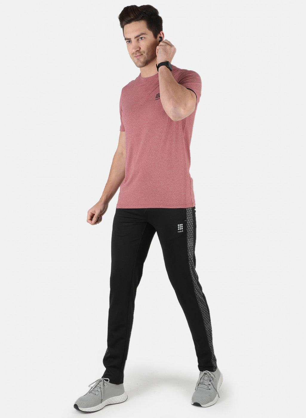 Rock.it Men Red Self Design Round Neck T-Shirt